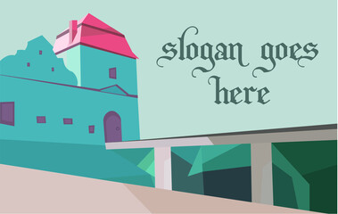 Fototapeta premium Prague at night. Old Prague - Charles Bridge and Castle vector city skyline and buildings