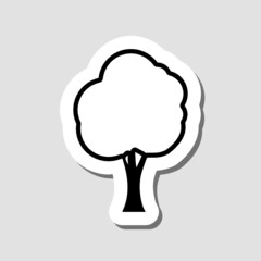 Tree sticker icon isolated on gray background