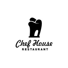 Chef Restaurant silhouette Logo Design Vector