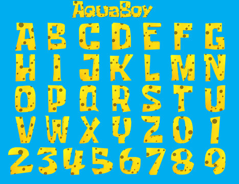 Aquaboy alphabet letters 3D Illustration