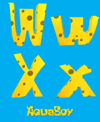 Aquaboy alphabet letters 3D Illustration