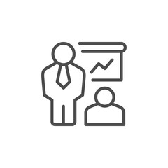 Business presentation line outline icon