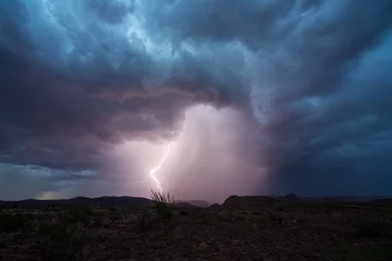 A lightning strike Safford, Arizona during monsoon season. © Christopher