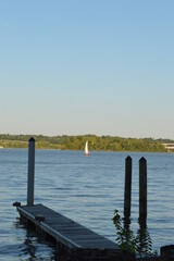 wooden pier on the lake