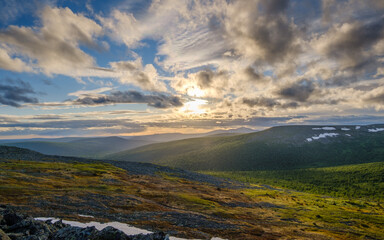 Obraz premium sunset over the mountains