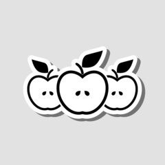 Apple sticker icon isolated on gray background