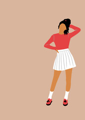 illustration vector, young modeling poses