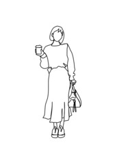 Drawings one line, young modeling poses