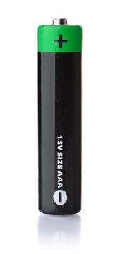 Front View Of Black AAA Battery