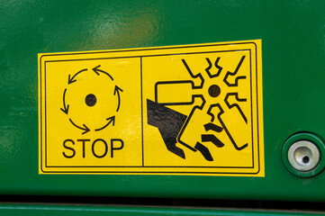 Heavy vehicle prohibition decals. 07 July 2020, Minsk Belarus. 07 July 2020, Minsk Belarus
