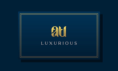 Vintage royal initial letter AU logo. This logo incorporate with luxurious typeface in the creative way. It will be suitable for Royalty, Boutique, Hotel, Heraldic, fashion and Jewelry.
