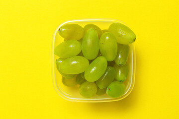 Fresh seasonal grapes in Plastic containers ready to eat To take away