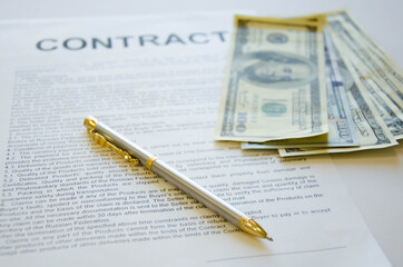 signing a contract. getting money for a deal. apartment purchase. buying a car