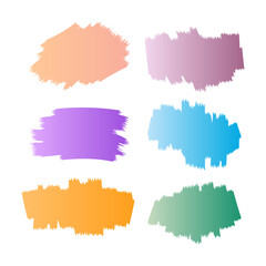 Set Colorful brust stroke effect illustration template design