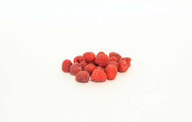 Fruits and berries on a white background, raspberries, strawberries, peaches, plums, apricots