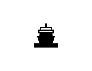 Passenger ship vector flat icon. Isolated cruise ship emoji illustration