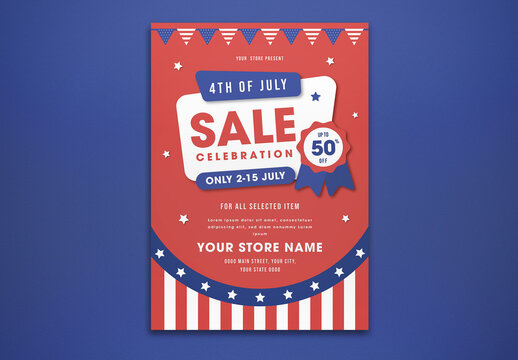 4th of July Sale Flyer Layout