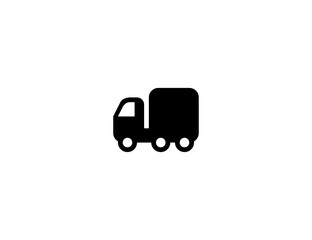 Delivery truck vector flat icon. Isolated delivery, cargo truck illustration