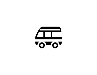 Minibus vector flat icon. Isolated Van vehicle illustration