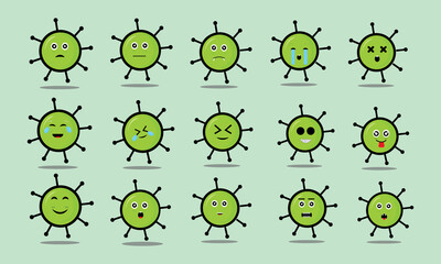 Corona virus character illustrations are suitable for ads, emoticons, icons, logos and there is still much
you can do with it.