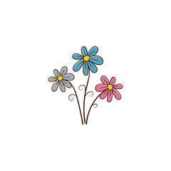 colorful flowers in flat style vector