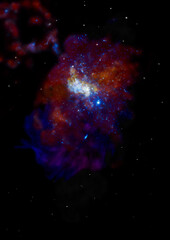 Being shone and star field against space.