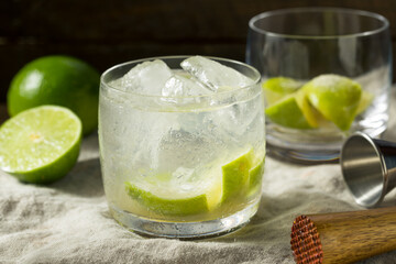 Refreshing Cold Caipirinha Cocktail with Cachaca