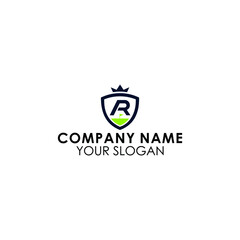 Abstract letter R shield logo design template. Premium nominal monogram business sign. Universal foundation icon.
