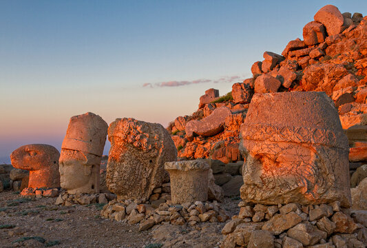 Nemrut Mountain with the statues built in the 1st century BC by Commagene civilization, in Adiyaman, Turkey