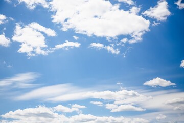 Naklejka na ściany i meble Cirrocumulus clouds in the blue sky background