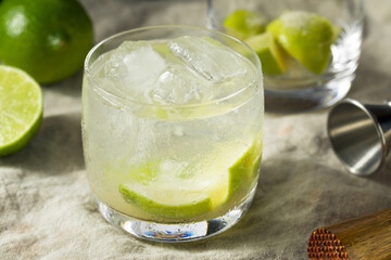 Refreshing Cold Caipirinha Cocktail with Cachaca
