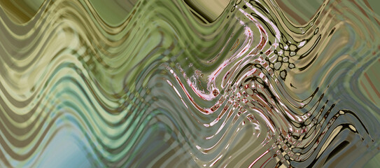 Abstract zigzag pattern with wave on floral theme. Artistic image processing created by photo of Cherry Prunus cerasus flower.Beautiful multicolor pattern in light green, beige tones. Background image