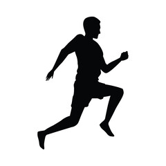 Fototapeta na wymiar silhouette of athletic man running