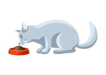 Stylized illustration of eating cat.