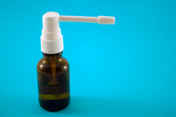 medical glass bottle with sprayer on top