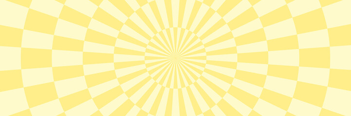 Vector abstract background with chess pattern. Long horizontal banner