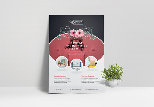 Wedding and Events Flyer Layout with Circles