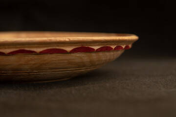 Polelathe turned wooden bowl