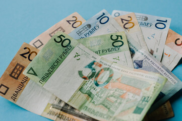 New belorussian money. Coins and banknotes. Finance concept.