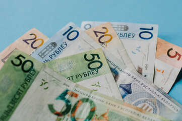 New belorussian money. Coins and banknotes. Finance concept.