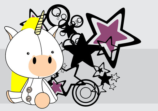 baby kawaii toy unicorn cartoon wallpaper background in vector format