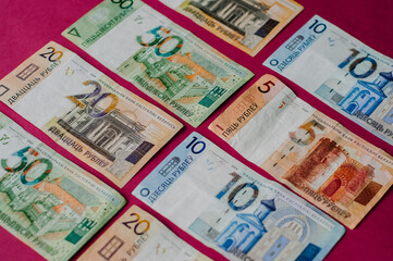 New belorussian money. Coins and banknotes. Finance concept.