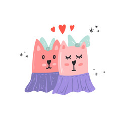 Gay Pride LGBT rainbow concept. Doodle style vector colorful illustration on a white background. Hand draw cartoon Scandinavian nordic design for fashion or interior or cover or textile or background.