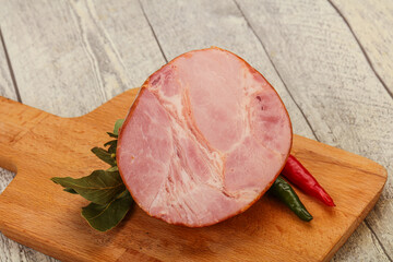 Ham cut in the board