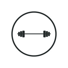 barbell icon in a circle on a white background. EPS10
