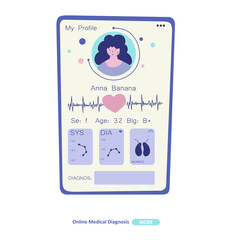 Flat medical diagnosis mobile application for device design.