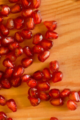 red ripe pomegranate seeds close up
