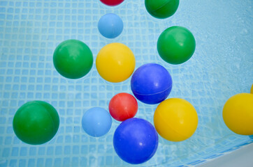 colorful balloons on a blue background