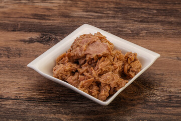 Canned tuna fillet for salad