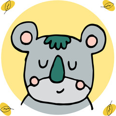 Cute koala illustration. Zoo illustration. Cute cartoon animal. Can be used for book illustrations, wallpapers and other items.